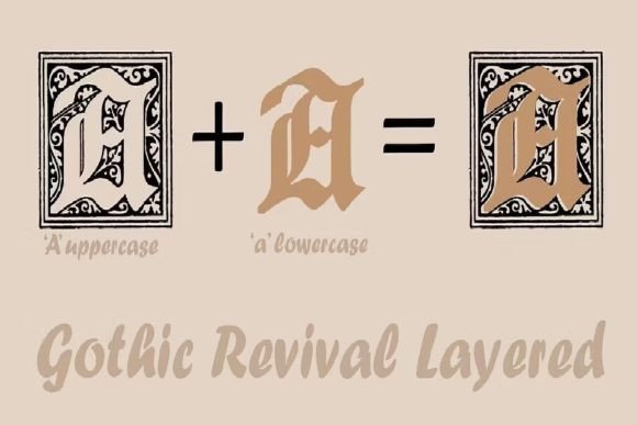 Gothic Revival Layered Typeface for Elegant Craft Projects